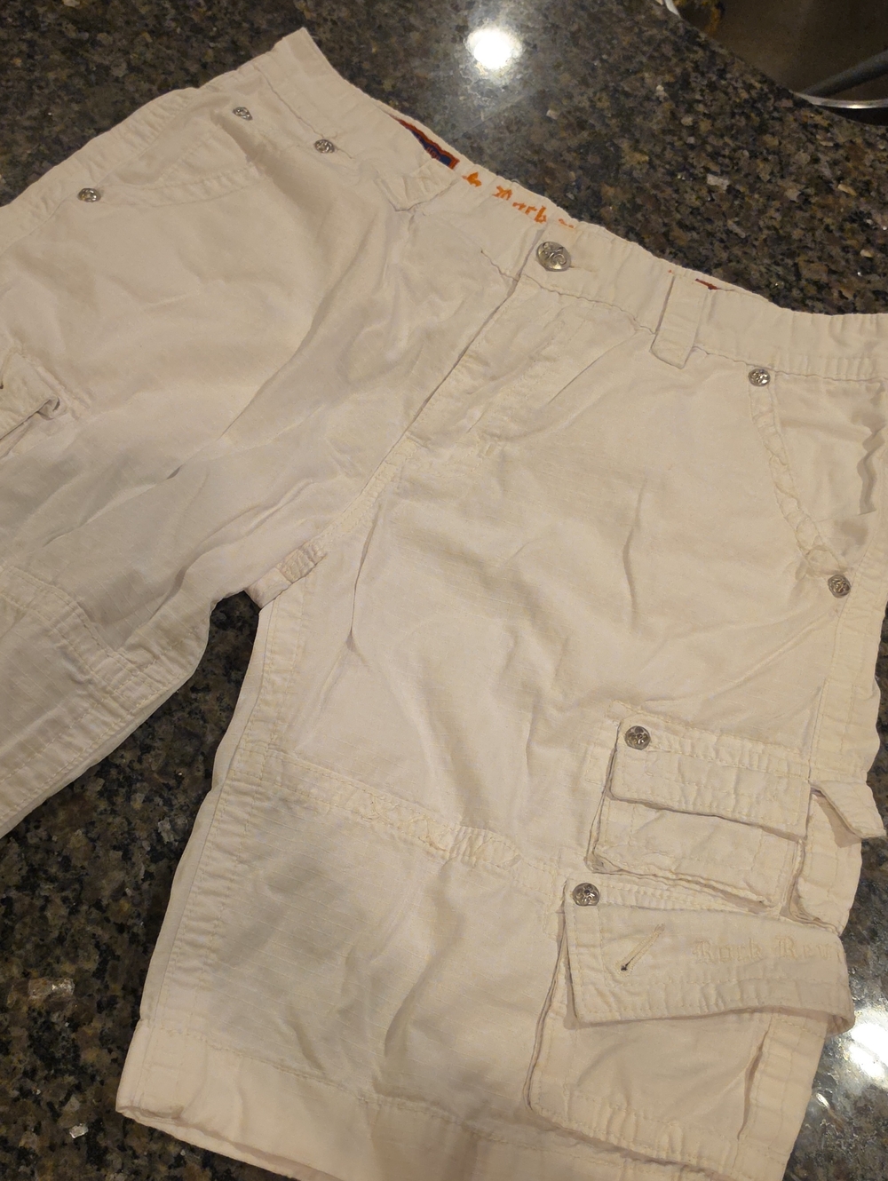 Rock Revival Men’s Cream Cargo Shorts